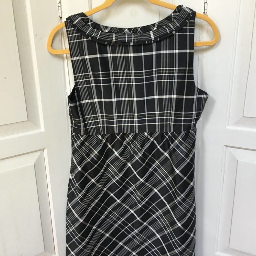 Fossil Black & White Plaid Sleeveless Silk Dress - Picture 8 of 9